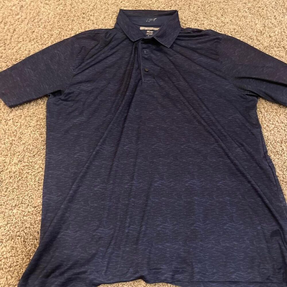 Greg-norman-collection Men's Navy and Blue Polo-shirts